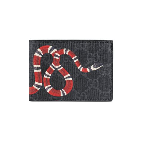 gucci black wallet red snake|gucci snake wallet men's.